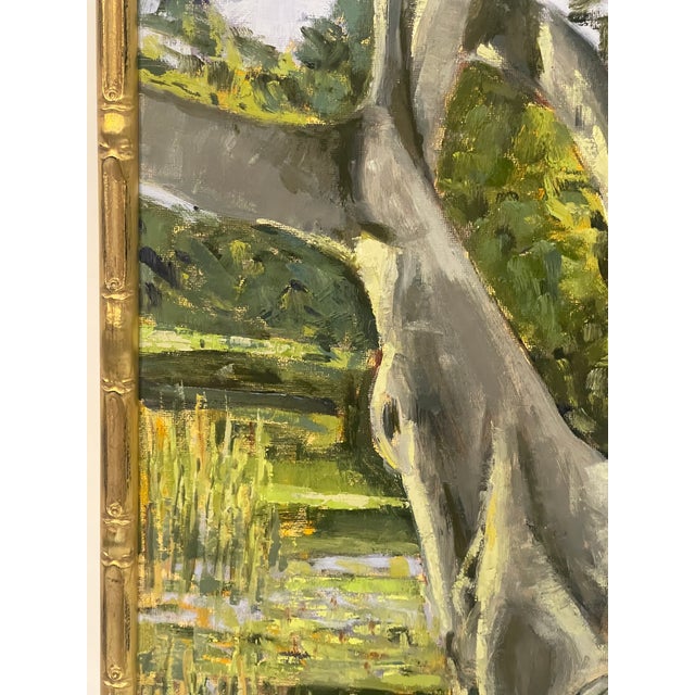 Late 20th Century Landscape Oil Painting on Canvas Board, Trees of Florida, Signed For Sale - Image 5 of 11