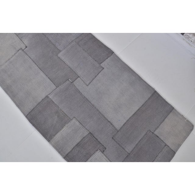 Grey Vintage Hemp Kilim Runner For Sale - Image 4 of 4