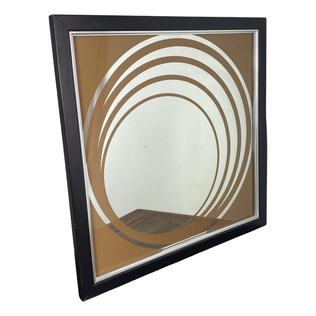 Large Op Art Mirror, England, 1970s For Sale