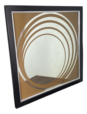 Large Op Art Mirror, England, 1970s