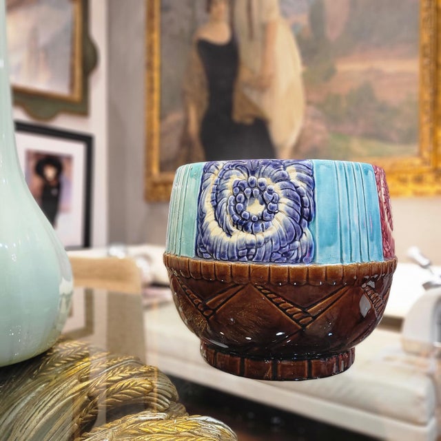 19th Century Cache Pot - Maceta in Barbotina from Orchies, France For Sale - Image 3 of 14