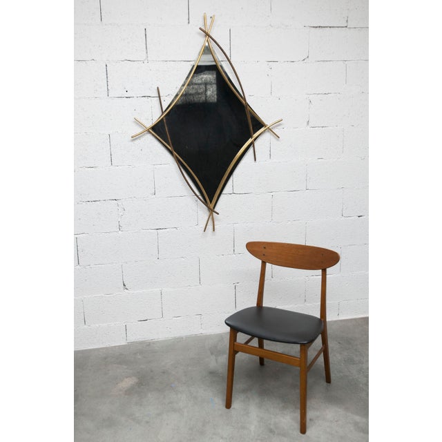 Sculptural Mirror in Two-Tone Golden Arches, France, 1970s, in Flawless conditions. Designed 1950 to 1959