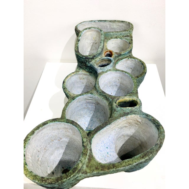 Mid-Century Brutalist Fireclay Cactus Planter from Ágoston Simó, 1960s For Sale - Image 9 of 14