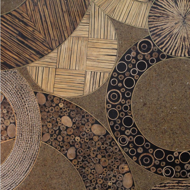 Brown Maitland Smith | Monumental Wall Sculpture by Rings of Wood Parquet For Sale - Image 8 of 8