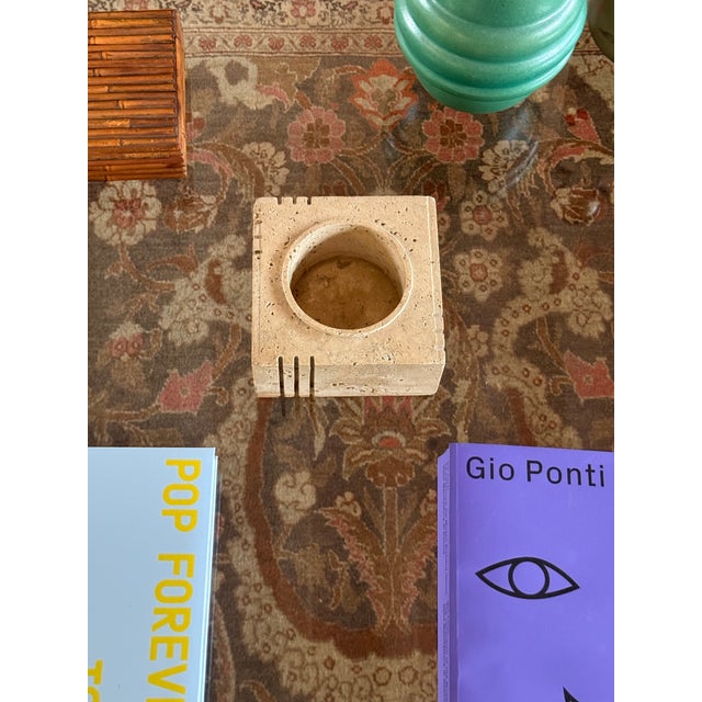 Travertine Cubic Vide Poche / Ashtray, Cerri Nestore, Italy, 1970s For Sale - Image 9 of 10