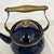 English Colbalt Blue Enamel and Brass Tea Pot For Sale - Image 3 of 7