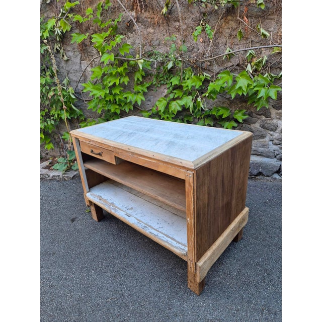 Antique French Patisserie Counter Kitchen Island with Marble Top, 1930 For Sale - Image 18 of 18