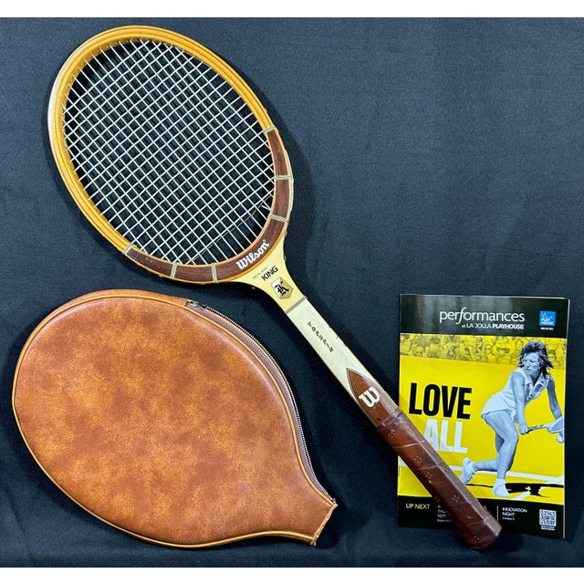 Billie Jean King Signed Tennis Racquet & Leather Case