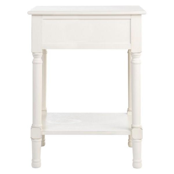 Traditional Peyton 1 Drawer Accent Table - Distressed White For Sale - Image 3 of 11