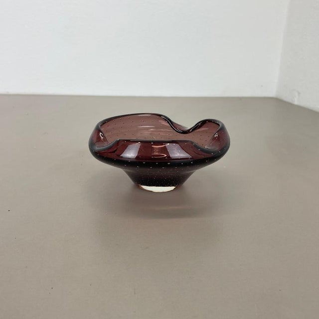 Large Purple Murano Bubble Glass Shell Ashtray, Italy, 1970s For Sale - Image 3 of 18