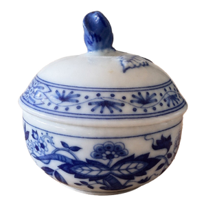 Hutschenreuther Blue Onion Miniature Porcelain Covered Dish, Germany