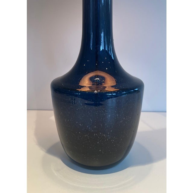 Brown 1970s Blown Glass Table Lamp For Sale - Image 8 of 11