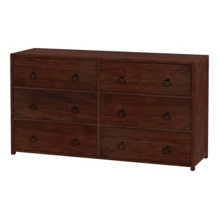 Lark 60 in. W Rectangular Wood 6 Drawer Dresser, Walnut For Sale