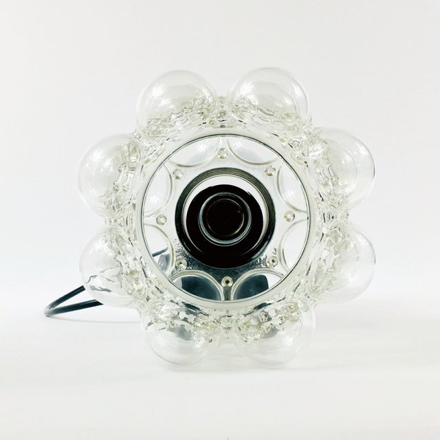 Metal Mid-Century Bubble Glass and Chrome Pendant attributed to Helena Tynell for Limburg, Germany, 1960s For Sale - Image 7 of 9