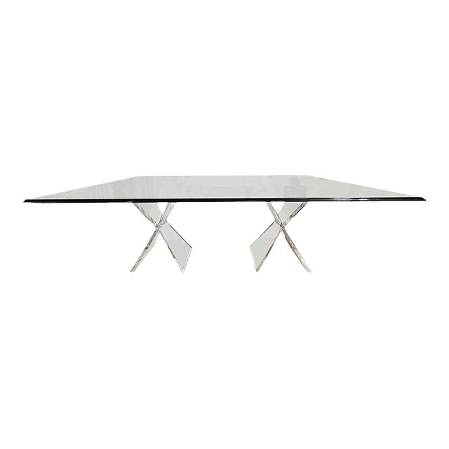 Early 20th Century "Lion in Frost" Style Glass/Lucite Table For Sale