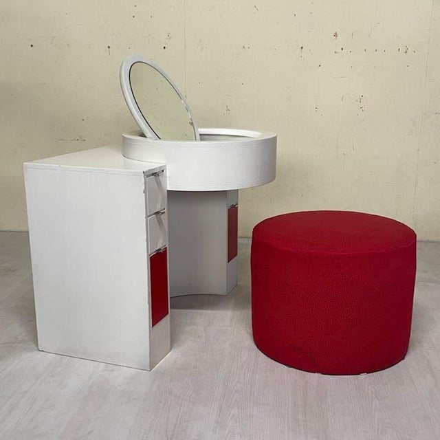 Dressing Table with Integrated Ottoman, Italy, 1970s, Set of 2 For Sale - Image 12 of 18