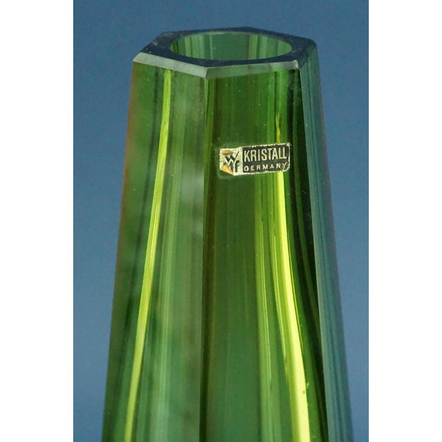 Green Vintage Green and Red Sommerso Glass Vase from WMF Ikora Krystall, German, 1960s For Sale - Image 8 of 18