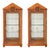 Hickory White Neo-Classical Biedermeier Style Walnut Vitrines Cabinets - Pair For Sale