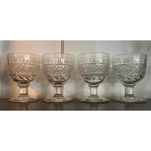 Edwardian Anglo Irish Cut Crystal Rummers, Glasses for Wine or Water - a Set of 4 For Sale - Image 10 of 10