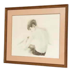 Vintage Signed Joan Purcell Young Boy Lithograph Print
