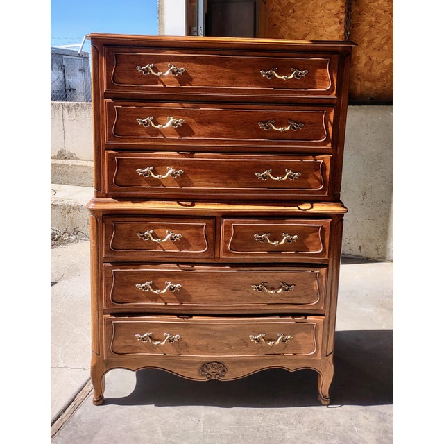 1970s Davis Company French Provincial Style Highboy Dresser
