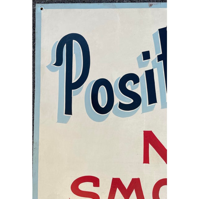 Antique Hand Painted No Smoking Sign From Knoxville Building For Sale - Image 4 of 5