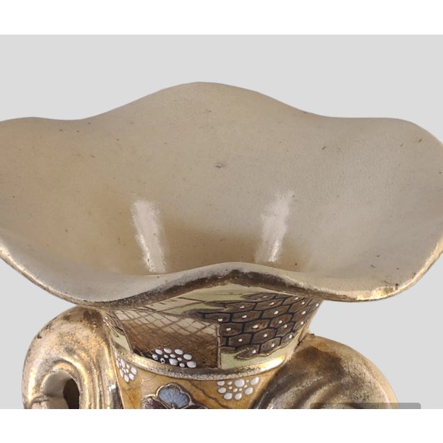 Antique Satsuma Figural Floral Palatial Size Floor Vase, Signed For Sale - Image 4 of 11