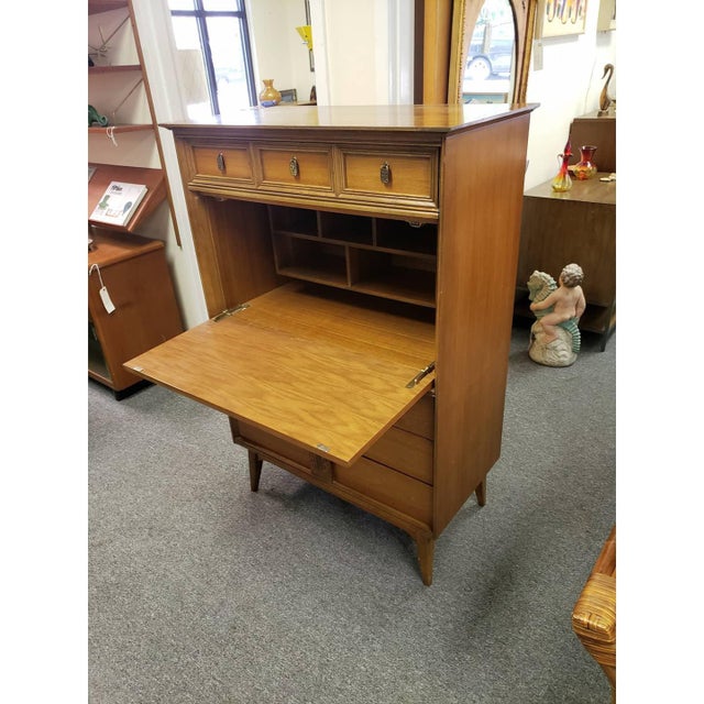 MidCentury Bassett Furniture "Mayan" Collection Drop Down Secretary