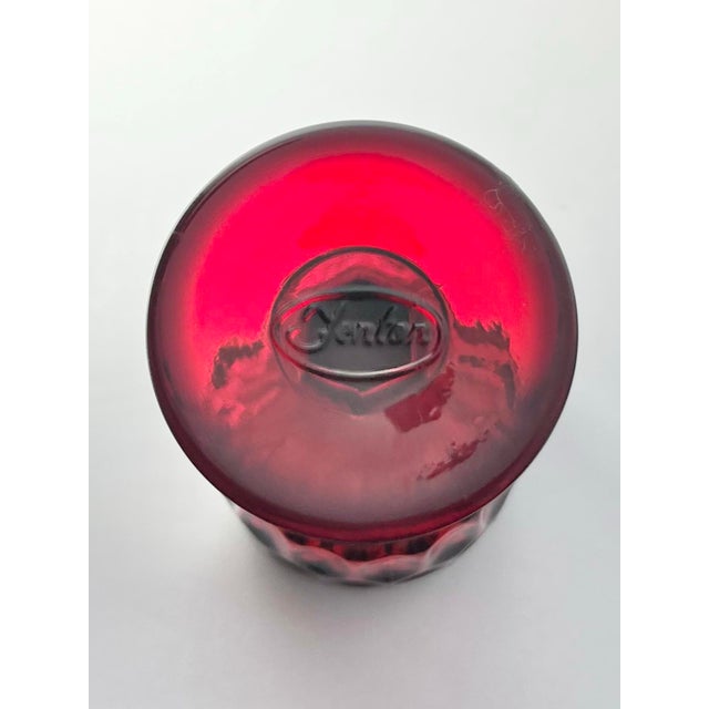 1980s Fenton “Thumbprint, Ruby Red” Wine Glasses - Set of 9 For Sale In Dallas - Image 6 of 6