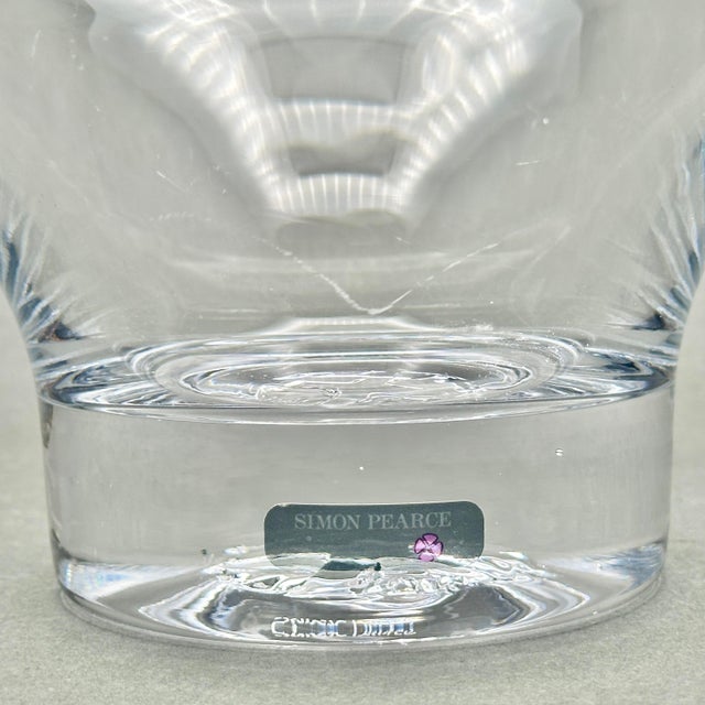 Vintage Simon Pearce “Hanover” Handcrafted Flared Clear Glass Centerpiece Bowl For Sale - Image 11 of 12