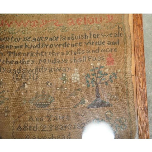 Textile Antique English Needlework Sampler by Ann Yates, 1824 For Sale - Image 7 of 11