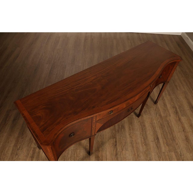 Federal Style Custom Mahogany Sideboard With Inlay And Tambour Door For Sale - Image 4 of 18