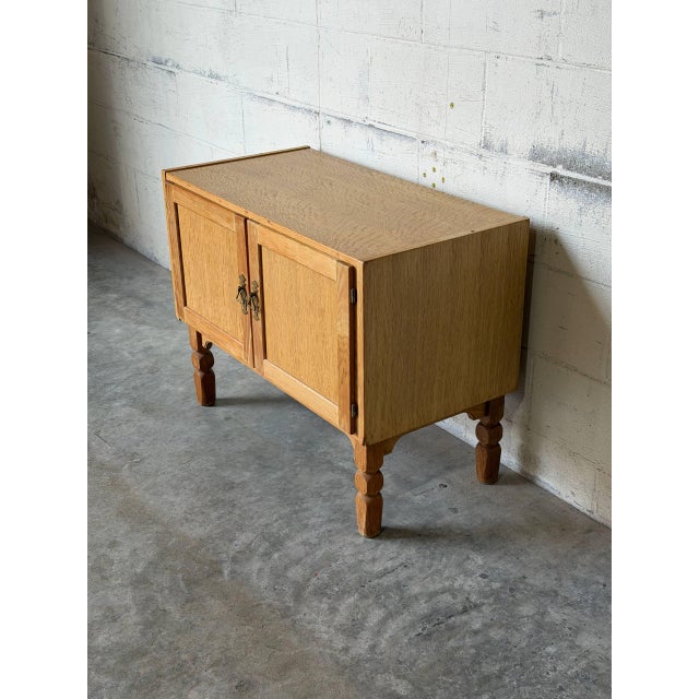 Oak Small Storage Cabinet With Two Doors Danish Mid-Century Modern 1960s For Sale - Image 9 of 12