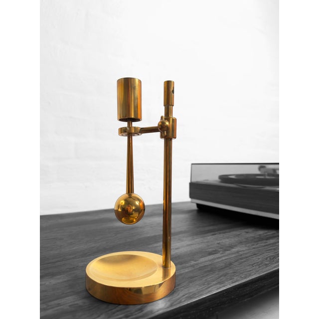 Mid-20th Century Adjustable Brass Candlestick from Poul Kralund, Denmark For Sale - Image 10 of 12