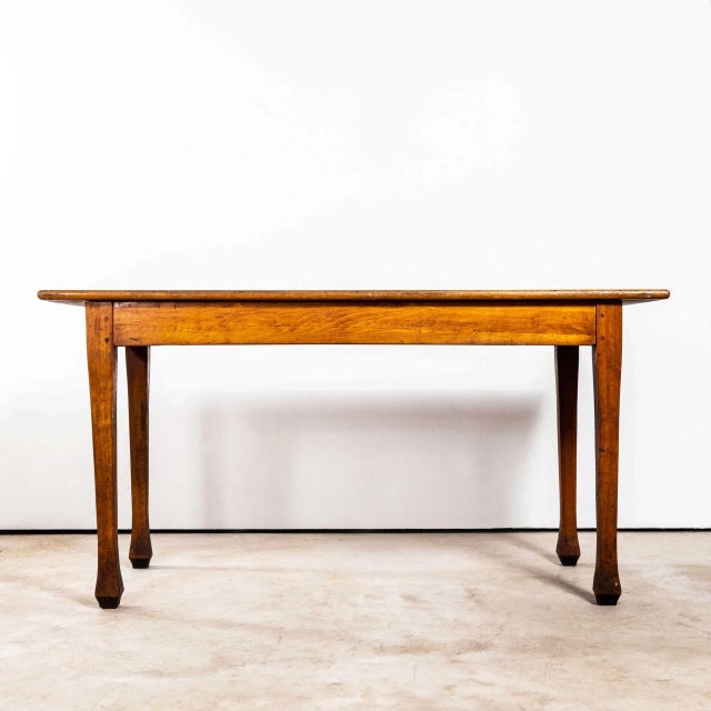 : 1950's Solid Fruitwood French Farmhouse Rectangular Dining Table - Medium. Practical sized original French table with a...