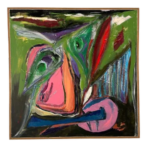 “The Guitar” an Abstract Composition on Linen by Erik Sulander