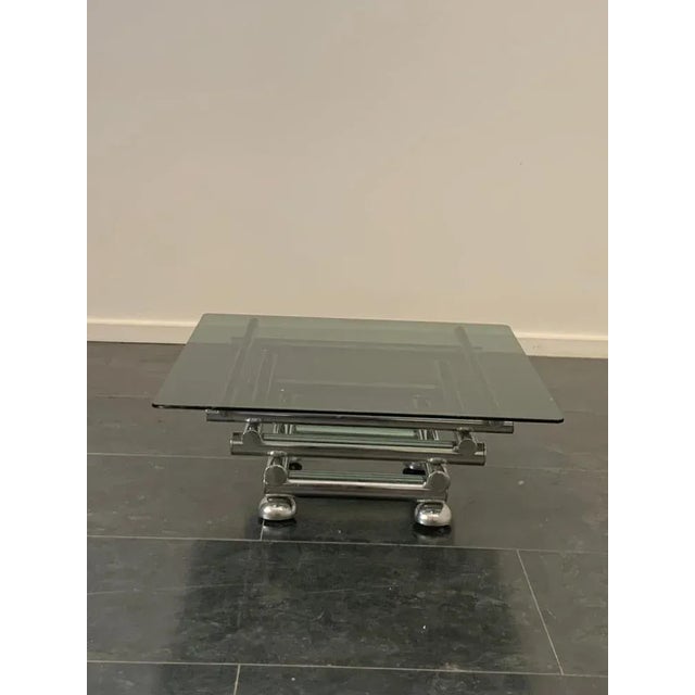 Coffee Table in Steel & Smoked Glass, 1970s For Sale - Image 3 of 13