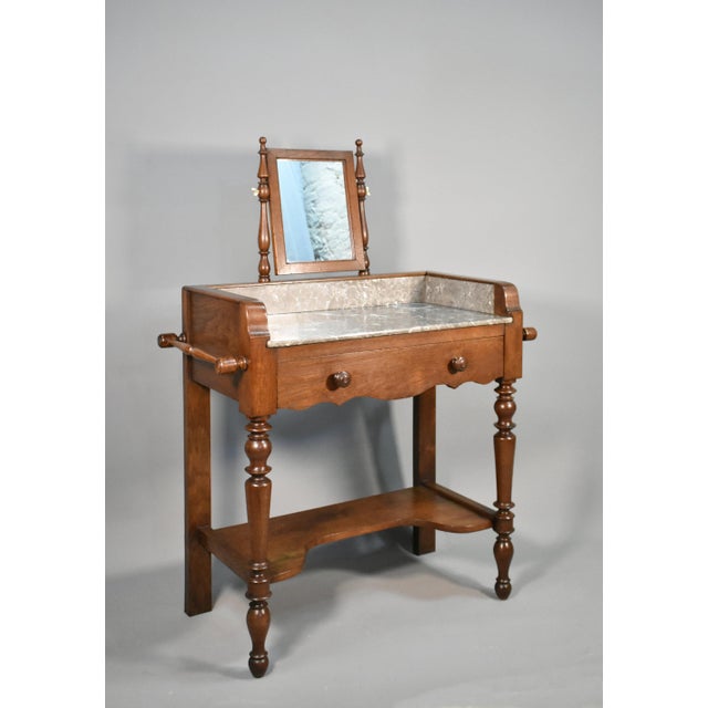 French Louis Philippe Style Washstand in Oak, 1920s For Sale - Image 3 of 16