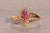 Tres Calle: 1980s Original Ruby and Diamond Ring in Yellow Gold For Sale - Image 11 of 12