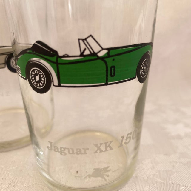 Glass Mobil Oil Gas Classic and European Sports Cars Glasses - Set of 6 For Sale - Image 7 of 11