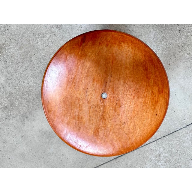 Black Industrial Atelier Stool with Steel Frame and Plywood Seat, Germany, 1920s For Sale - Image 8 of 13