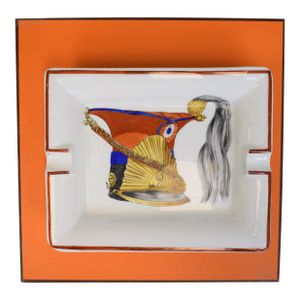 Late 20th Century Hermès Paris Porcelain Ashtray With French Military Kepi Hat Print Provenance: The Susie Hilfiger Collection