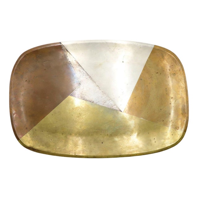 1970s Mexican Mixed Metal Tray by Los Castillo For Sale