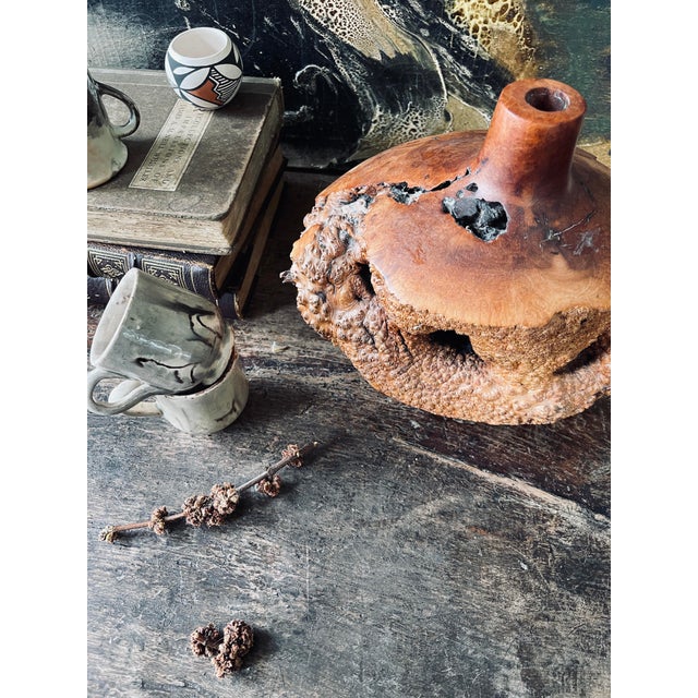Artist Berglund Signed Burled Wood Vase For Sale - Image 10 of 12