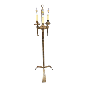 Antique Spanish Gilded Iron Floor Lamp – 62” Tall