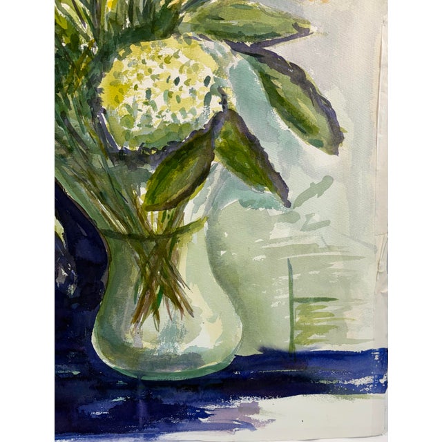Beautiful French Still Life Floral Watercolor Painting For Sale In Dallas - Image 6 of 6