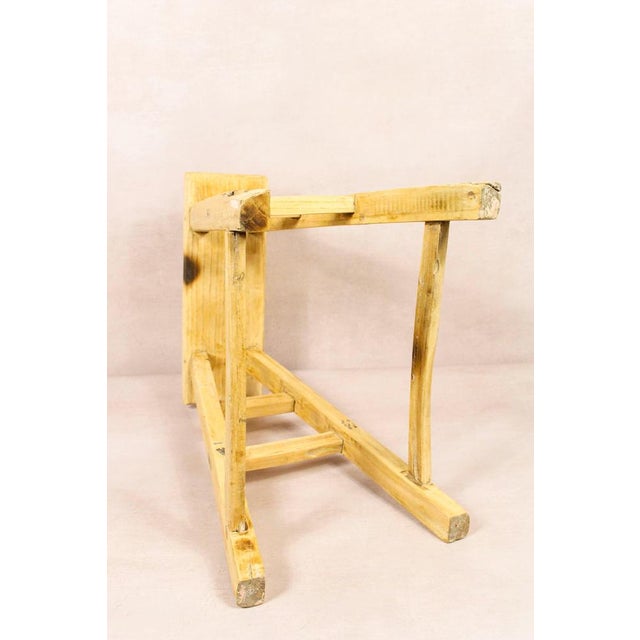 Vintage Rustic Elm Stool For Sale - Image 4 of 5