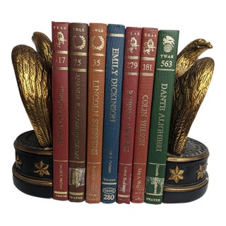 Vintage Twayne's Authors Series – Set of 7 Burgundy, Brown, Rust, Blue & Green Books For Sale