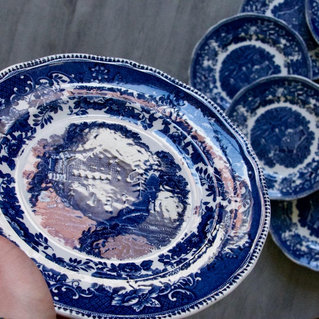 Boho Chic Vintage English Avon Cottage Plates by Enoch Wedgwood Avon, 1950s, Set of 11 For Sale - Image 3 of 8