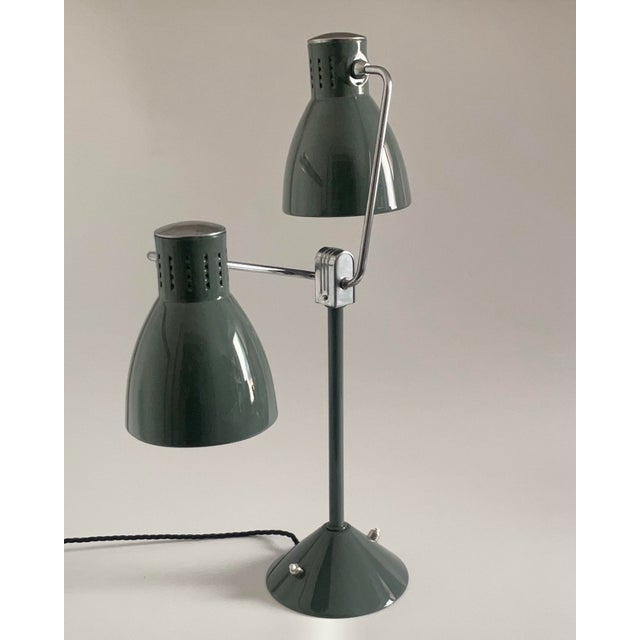 Vintage French Double-Shade Desk Lamp from Jumo, 1940s For Sale - Image 3 of 18